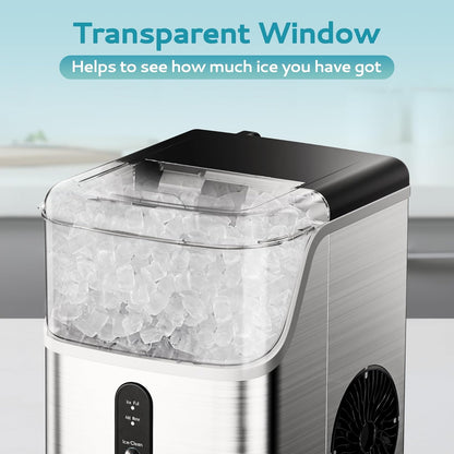 Countertop Nugget Ice Maker – Soft Chewable Pebble Ice in Minutes