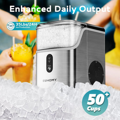 Countertop Nugget Ice Maker – Soft Chewable Pebble Ice in Minutes