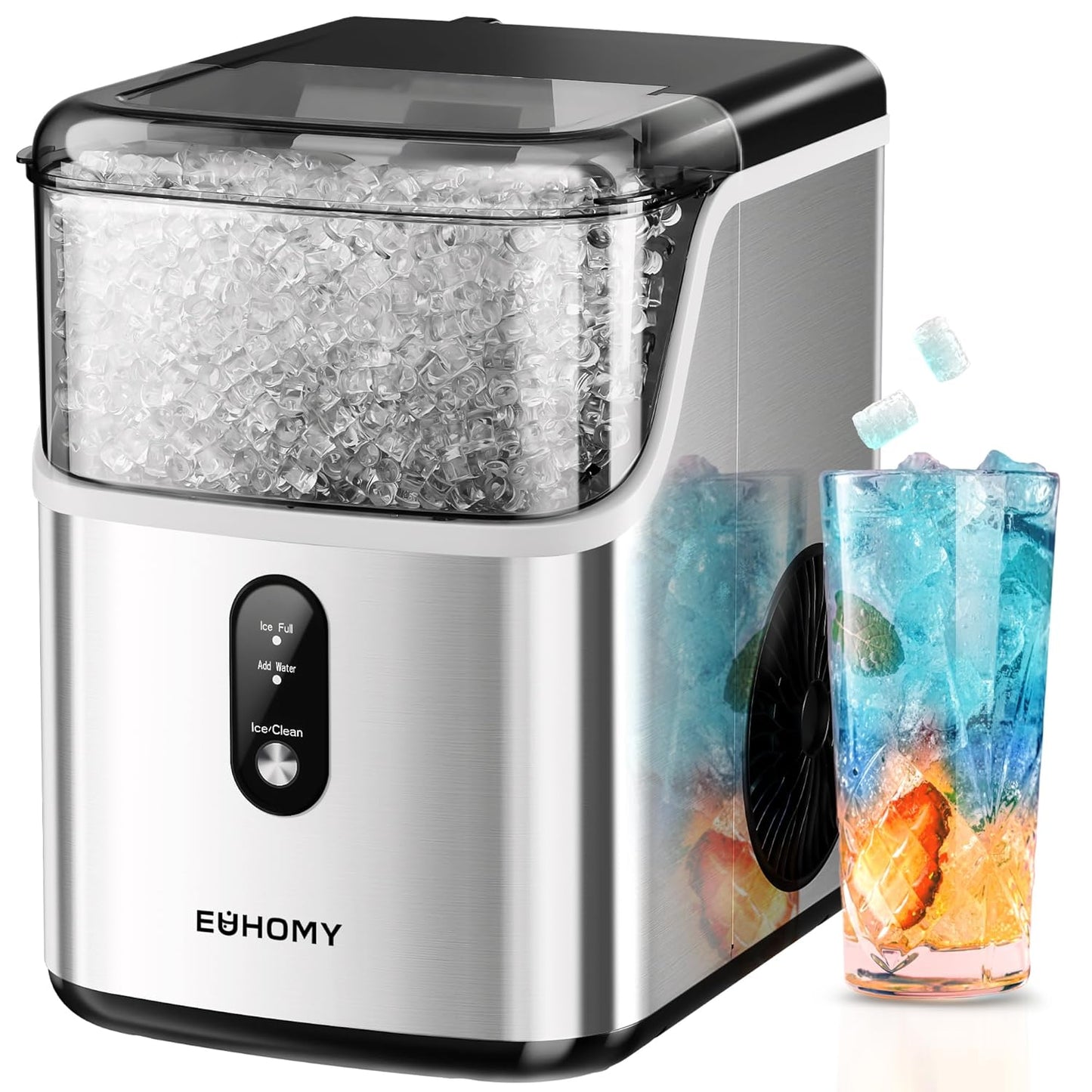 Countertop Nugget Ice Maker – Soft Chewable Pebble Ice in Minutes