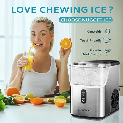 Countertop Nugget Ice Maker – Soft Chewable Pebble Ice in Minutes